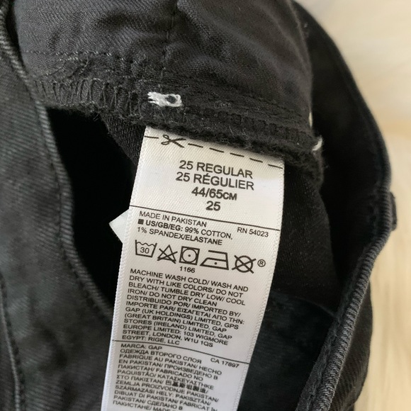 GAP Vintage Black 5” Cut Off Raw Hem Jean Denim Shorts Womens 25 - Picture 5 of 5